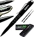 Tactical Pens for Self Defense DRILLED for Lanyard & Keychain, Kubaton Glass Breaker Pen EDC Survival Tools Gadgets for SWAT Police & Military EDC Gear, 2nd Ink, Gift Box, Quality USA Brand Black Fly