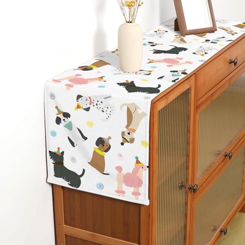 Buxiuer Puppy Dog Table Runner Kids Dog Themed Birthday Party Decoration Baby Shower Dining Room Home Kitchen Island Decor (13" x 72") by Buxiuer - Used condition - Image 5
