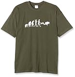 Shirtzshop Erwachsene T-Shirt Original Taucher Evolution, Olive, XL, sshop-evodive-t