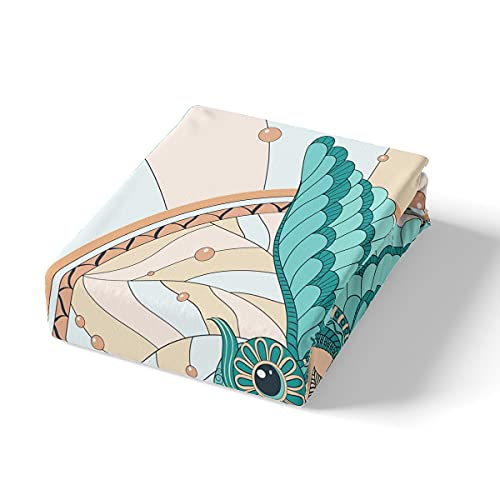 Boho Owl Bedding Duvet Cover Set Girls Bohemian Dreamcatcher Bedding Set Exotic Teal Ocean Wave Comforter Cover For Kids Room Decor Lightweight Dream Catcher Bedspread Cover Full Size #TOP4