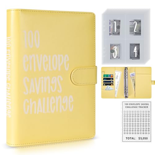 Enveloppes pour espèces et classeur de rangement jaune pour budget