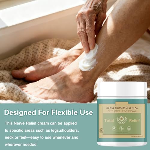 YASERDE Total Relief Magnesium Soothing Cream with Arnica,MSN,Menthol | Fast Absorbing | Natural Joint Soothing Moisturizer for Hands, Feet, Knees, Neck & Back,Waist,Muscles | 120g/4.23oz
