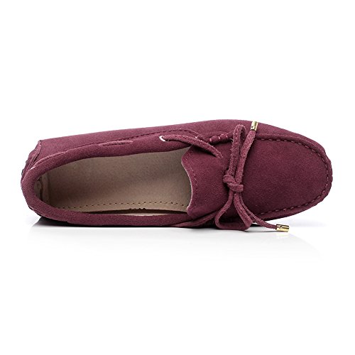 Image of ANUFER Women's Classic Suede Penny Loafers Comfort Handmade Slipper Moccasins