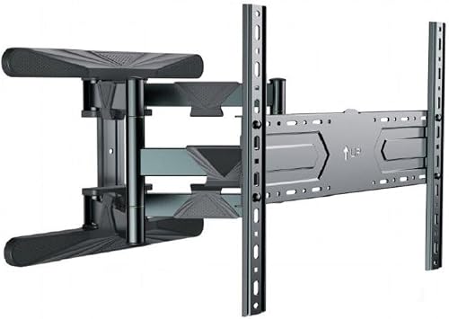 Full Motion TV Wall Mount, Double Arm, for 40"-80" LCD/LED/OLED Flat Panel, VESA 600x400mm, 50kg Max Load, Steel