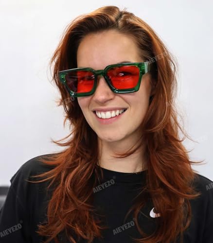 Image of AIEYEZO Square Sunglasses for Women Men Square Thick Frame Sun Glasses Simple Designer Style Shades