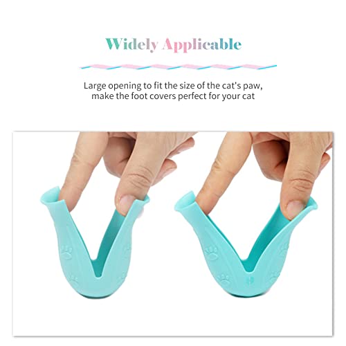 Qican Sapatos de gato antiarranhões Botas com caixa de armazenamento Protetor de pata de gato Cobert
