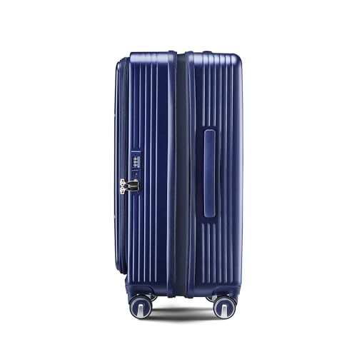 Expandable 3-Piece Luggage Set for Stress-Free Travel, Lightweight Hard Shell with Spinner Wheels, Navy Blue3