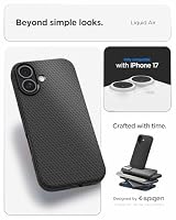 Spigen iPhone 17 Hülle Liquid Air -Matte Black – Ansicht 2