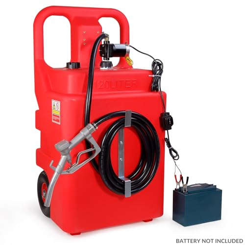 Lappplsp YL0196-2 32 Gallon 120L Portable Gasoline Diesel Fuel Caddy Tank With 12V Dc 3.7Gpm Electric Fuel Transfer Pump thumb #7