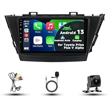 Car Radio Stereo for Toyota Prius Plus V Alpha 2012-2017, Android 13, 9" IPS Touch Screen Upgrade Dash Kit with Car-Play & Android Auto, GPS Navigation DSP SWC 5G WiFi Camera 4Core 2+32GB