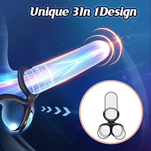 Silicone Penis Ring Cock Ring for Men, 3 in 1 Ultra Soft Stretchy Penis Rings for Erection Enhancing, Cock Ring Adult Sensory Toys Sex Toys for Men Women Couple, Enlargers Erect Support Ring by HBABY