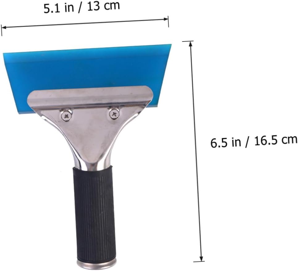 MAGICLULU Cowhells Window Squeegee for Glass Mirrors and Car Windshields Non-Slip Handle Durable Removal Blue