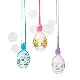 Fun Express Easter Egg Bubble Bottle Necklaces (Set of 12) Easter Basket Toys