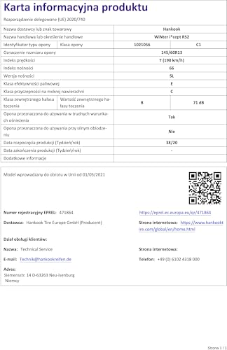 Hankook Winter I*Cept RS2 W452 M+S - 145/60R13 66T - Pneumatico Invernale - 8