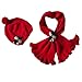 Toubaby Kid Girl's Winter Hat and Scarf Set Flower hats 100%cotton 3colours