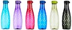Amazon Brand – Solimo 1 Lt Water Bottle | Multicolor | Set Of 6 (Xing) – Polyethylene Terephthalate