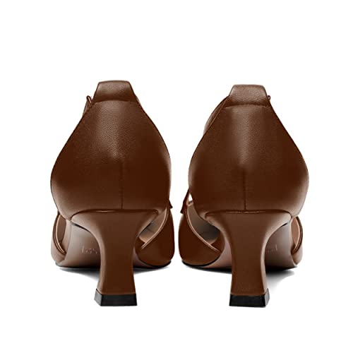 ROSERWISH Womens Buckle Casual Pointed Toe Matte Work Fashion Kitten Low Heel Pumps Dress Shoes 2 Inch3