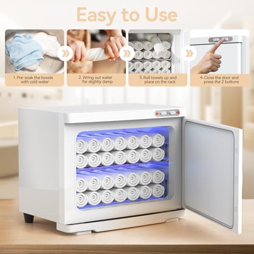 HYTOBP 22L Towel Warmer, Large Hot Towel Warmer for Spa, 2-in-1 Professional Cabinet for Facials Esthetician Beauty Salon and Barber(White) by HYTOBP - Image 6