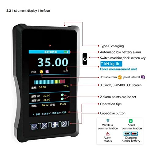 Dynamomètre qualité industrielle affichage numérique et cellule en S 2000HZ