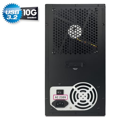 FANTEC 10fach USB3.2 Gen2 10G Festplatten Dockingstation für 10x SATA 3,5/2,5 Zoll SSDs und HDDs. Transferraten bis 10Gbit/sec, kein Werkzeug nötig, 2X USB Kabel. Metallgehäuse schwarz