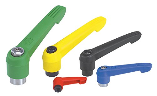 Image of Kipp 06600-10486 Plastic Adjustable Handle with M4 Internal Thread, inchNovo Grip inch Style, Steel Components, Metric, Size 1, Signal Green Color