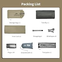 Naturehike Cloud up Pro Zelt 1 Person Leichtes Campingzelt, Einfacher Aufbau Winddicht & Wasserdichtes Kuppelzelt für Outdoor Reisen Trekking (Pro/Khaki) – Ansicht 7