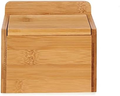 Salt Container Sugar Kitchen Storage Pepper Spices Pot Box Bamboo Wood