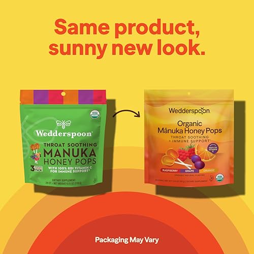 Image of Wedderspoon Organic Manuka Honey Lollipops | Variety Pack | 24 Count | Genuine New Zealand Manuka Honey + Vitamin C | Non-GMO, No Artificial Flavors or Colors | Soothing Pops for Kids & Adults