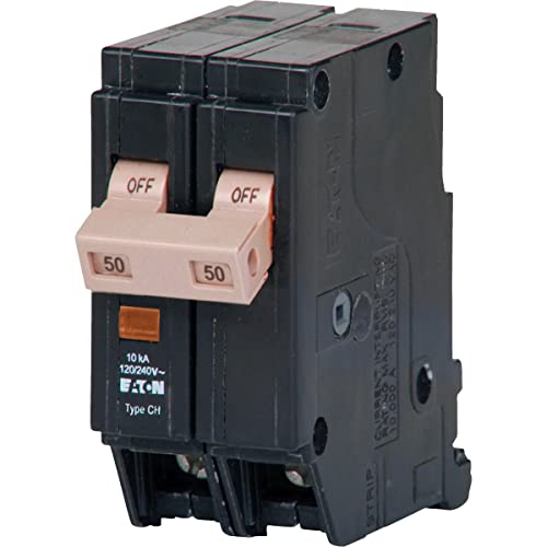 EATON CHF250 Series 50A DP Circuit Breaker, No Size, Black