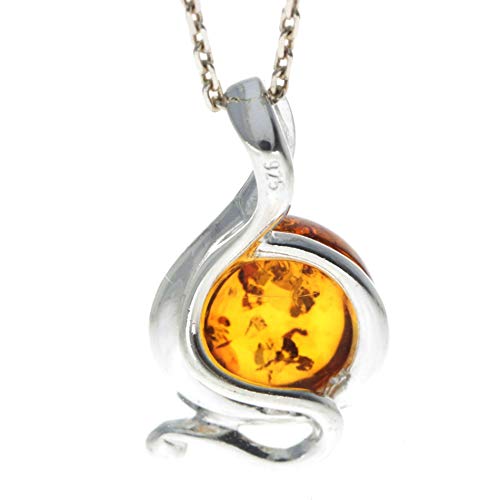 Genuine Baltic Amber & Sterling Silver Pendant without Chain - 6153