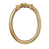 cadre ovale doré [Durabilité du matériau] Fabriquée à partir de résine légère, cette pièce décorative est conçue pour durer, vos photos préférées restent exposées pendant des années à venir.