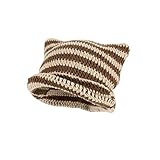 Vintage Beanies Women Fox Hat Grunge Accessories Slouchy Beanies for Women Crochet Hats for Women (Brown)