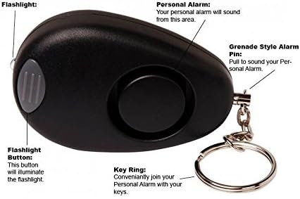Vigilant PPS-22BL130dB Personal Alarm with LED Flashlight and Keyring Key Chain