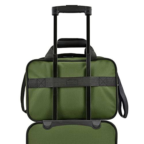 U.s. Traveler Rio Fabric Expandable Carry-On Luggage, Green, 2 Wheel #TOP4