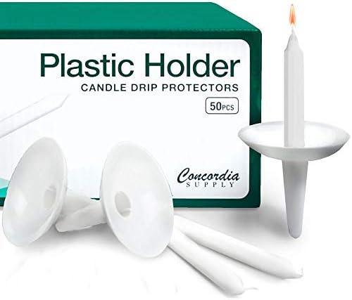 Candlelight Service, Church Vigil Plastic Reusable Candle Holders (Pack of 50) - Convenient for Candlelight Service, Church Vigil, Memorial Candles, Congregational Candles, Christmas Eve Candles