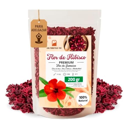 KALYAAN plus Tea - Flor de Jamaica 200Gr - Te de hibisco - Hibisco flor de Jamaica para adelgazar - Infusiones Detox - Hibiscus