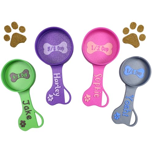 Personalized Dog Food Scoop Custom Scooper Pet Kibble Scoop Food Dispenser Dog Measuring Cup Custom Pet Accessories Gift Idea for Dog Lover (4oz - 1/2cup)