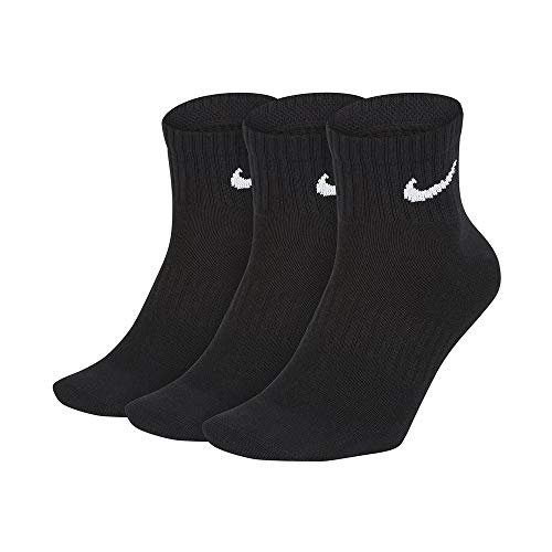 Nike - Calzini sportivi, unisex, colore bianco e nero, corti, misura: 34, 36, 38, 40, 42, 44, 46, 48, 50, SX7677, 38-42