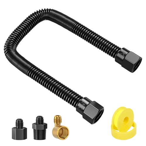 3/8" Flex Gas Line,12" Non-Whistle Connector Kit for NG and LP Fire Pit