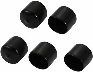 Tool parts 5Pcs 25mm Inner Dia PVC Flexible for Vinyl End Cap Screw Protector Cover Black