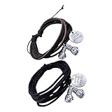 [KESYOO] 2個 多編み込みブレスレット メンズ用 軽量フェード耐性ボクシンググローブチャーム付き 手首装飾 カジュアル パーティー デート適