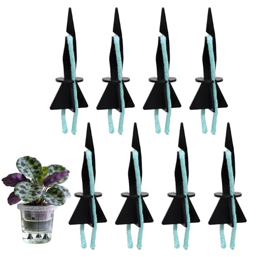 8 Pack Self Watering Spikes for Indoor Plants - Automatic Plant Watering Stakes with Slow Release Control - DIY Drip Irrigation System for Vacation & Potted Plants (Fits Most Plastic Bottles)