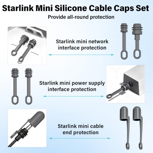 6Pcs Silicone Protective Caps for Starlink Mini with Carabiner Keychain,Dust-Proof Waterproof,Cable and Power Port Protective Covers,Seal Plugs Accessories,for Starlink Mini — 사진 4