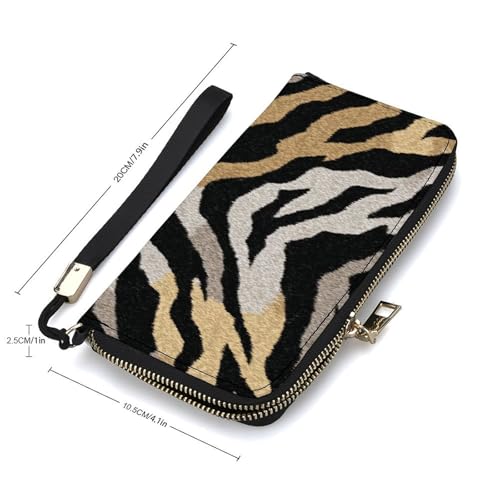 Zebra Leopard Print PU Leather Clutch Long Bifold Wallet, Coin Purse Credit Pass Case, Durable Card-Holder Money Storage for Women Men2