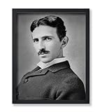 Poster Master Vintage Nikola Tesla Poster - Retro Portrait Print - Electrical Engineer Art - Scientist Art - Gift for Men & Women - Decor for Living Room, Bedroom or Dorm - 8x10 UNFRAMED Wall Art