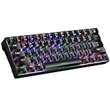 SOLAKAKA 60% Bluetooth Mechanical Keyboard, with RGB Rainbow Backlit, 61 Keys Hot Swappable...