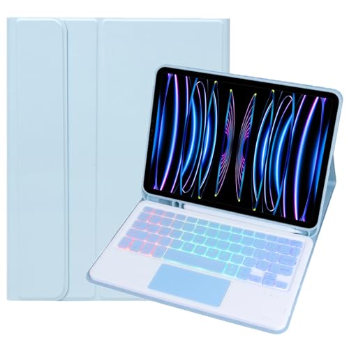 Keyboard Cover Case for iPad Pro 11-inch (1st generation/2nd generation/3rd generation/4th Generation), Wireless Bluetooth Keybo