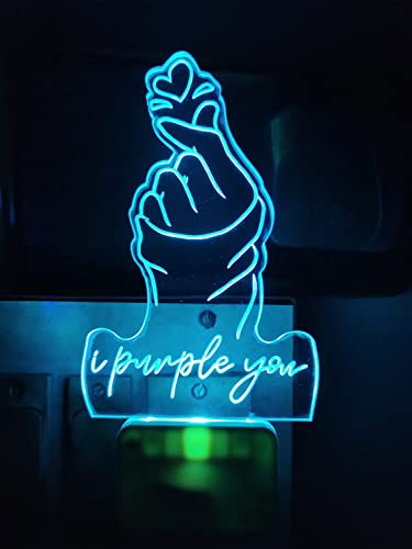 Image of 3D Optical Illusion BTSs2 Acrylic Night Lamp, 7 Colors RGB Auto Color Changing Led Plug and Play Night Light Lamp (Acrylic, Multi Color, Pack of 1) (BTSs2)