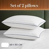 Zestaw 2 poduszek Dreamzie 40 x 80 cm, luksusowy komfort hotelowy – miękka poduszka, miękka poduszka na łóżko – zmywalne poduszki, do spania w każdej pozycji – Oeko-Tex
