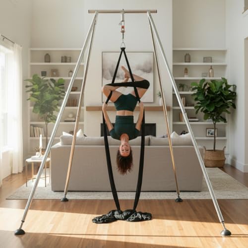 Aerial Rig, Aerial Yoga Stand, 10 Ft Frame, 13 YD Fabric, 550 LB Capacity by Houseables - Image 7